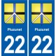 22 Plancoët blason ville autocollant plaque sticker
