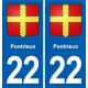 22 Plancoët blason ville autocollant plaque sticker