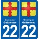 22 Quemper-Guézennec blason ville autocollant plaque sticker