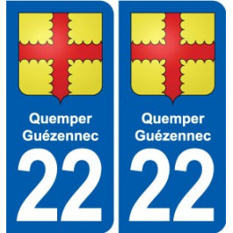 22 Quemper-Guézennec blason ville autocollant plaque sticker