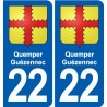22 Quemper-Guézennec blason ville autocollant plaque sticker