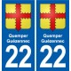 22 Quemper-Guézennec blason ville autocollant plaque sticker