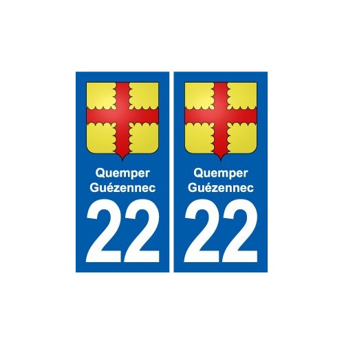 22 Quemper-Guézennec blason ville autocollant plaque sticker