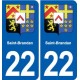 22 Plancoët blason ville autocollant plaque sticker
