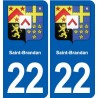 22 Plancoët blason ville autocollant plaque sticker