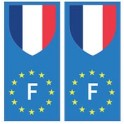 Francia, europa bandera de la etiqueta Engomada