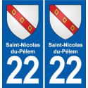 22 Plancoët blason ville autocollant plaque sticker