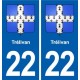 22 Plancoët blason ville autocollant plaque sticker