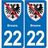 22 Plancoët blason ville autocollant plaque sticker