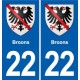 22 Plancoët blason ville autocollant plaque sticker