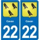 22 Plancoët blason ville autocollant plaque sticker
