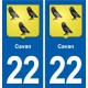 22 Plancoët blason ville autocollant plaque sticker