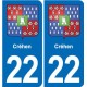 22 Plancoët blason ville autocollant plaque sticker