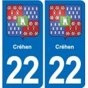 22 Plancoët blason ville autocollant plaque sticker