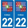 22 Plancoët blason ville autocollant plaque sticker