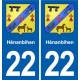 22 Plancoët blason ville autocollant plaque sticker