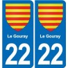 22 Plancoët blason ville autocollant plaque sticker