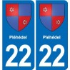 22 Plancoët blason ville autocollant plaque sticker