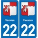 22 Plancoët blason ville autocollant plaque sticker