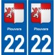 22 Plancoët blason ville autocollant plaque sticker