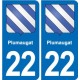 22 Plancoët blason ville autocollant plaque sticker