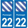 22 Plancoët blason ville autocollant plaque sticker