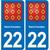 22 Plancoët blason ville autocollant plaque sticker