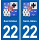 22 Plancoët blason ville autocollant plaque sticker