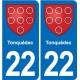22 Plancoët blason ville autocollant plaque sticker