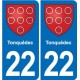 22 Plancoët blason ville autocollant plaque sticker