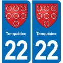 22 Plancoët blason ville autocollant plaque sticker