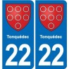 22 Plancoët blason ville autocollant plaque sticker