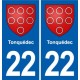 22 Plancoët blason ville autocollant plaque sticker