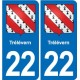 22 Plancoët blason ville autocollant plaque sticker