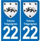 22 Plancoët blason ville autocollant plaque sticker