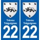 22 Plancoët blason ville autocollant plaque sticker