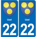 22 Plancoët blason ville autocollant plaque sticker