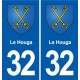 32 Masseube blason ville autocollant plaque stickers