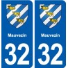 32 Masseube blason ville autocollant plaque stickers