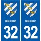 32 Masseube blason ville autocollant plaque stickers