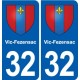 32 Masseube blason ville autocollant plaque stickers