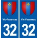 32 Masseube blason ville autocollant plaque stickers