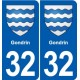 32 Masseube blason ville autocollant plaque stickers