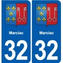 32 Masseube blason ville autocollant plaque stickers