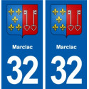 32 Masseube blason ville autocollant plaque stickers