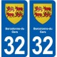 32 Masseube blason ville autocollant plaque stickers