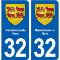 32 Masseube blason ville autocollant plaque stickers