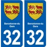 32 Masseube blason ville autocollant plaque stickers