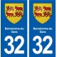 32 Masseube blason ville autocollant plaque stickers