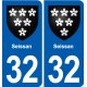 32 Masseube blason ville autocollant plaque stickers